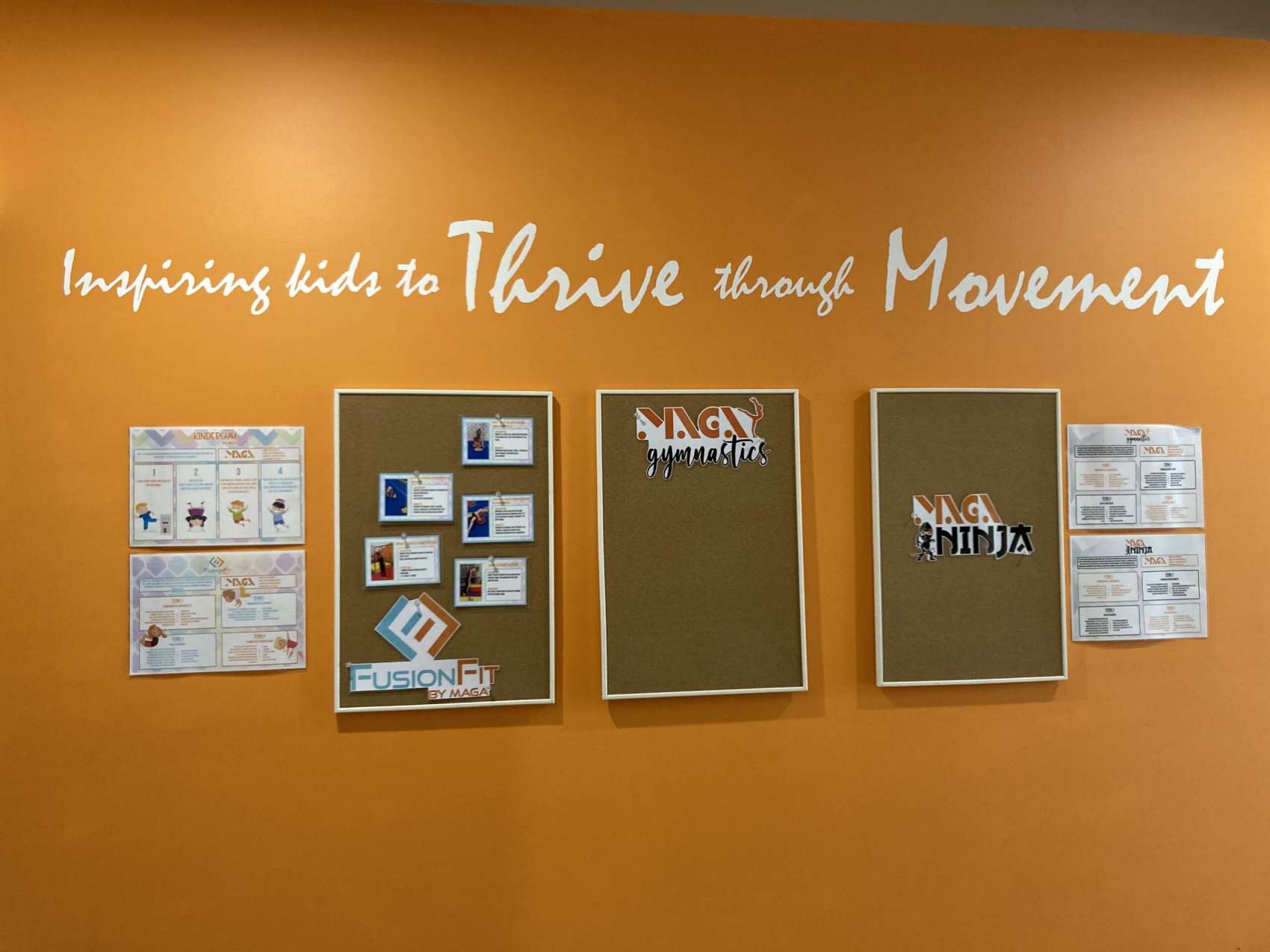Maga Communication Wall Inspiring kids to THRIVE through Movement